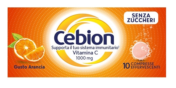 cebion vitamina c gusto arancia senza zucchero 10 compresse effervescenti